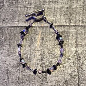 Black and Silver Beaded Bracelet